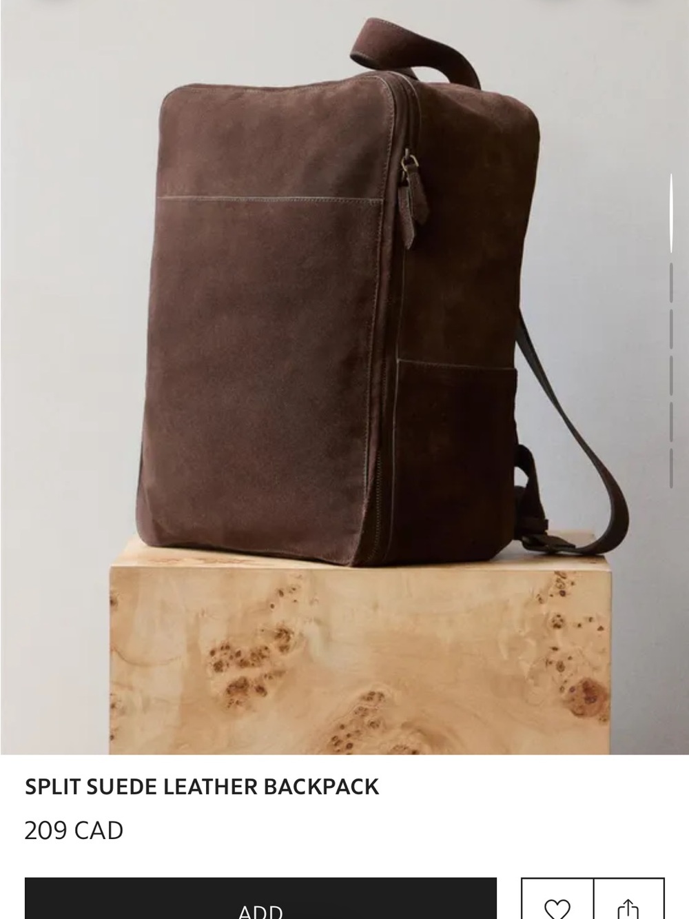 Zara Home SPLIT SUEDE LEATHER BACKPACK
